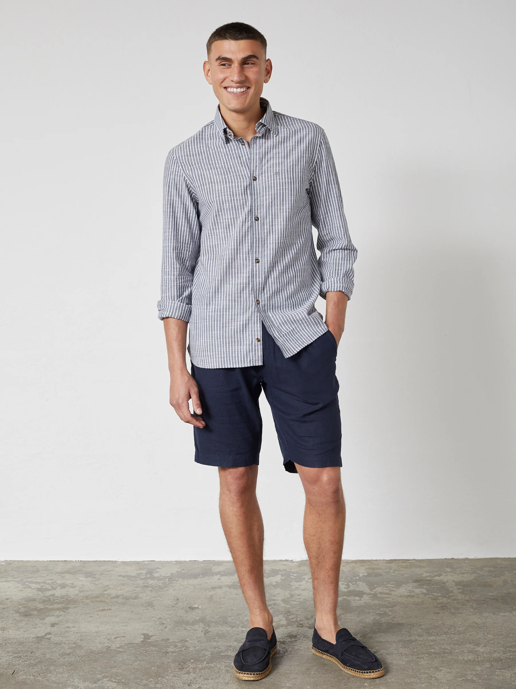 ANKER SHIRT STRIPED LS - Navy Stripe - Image 3