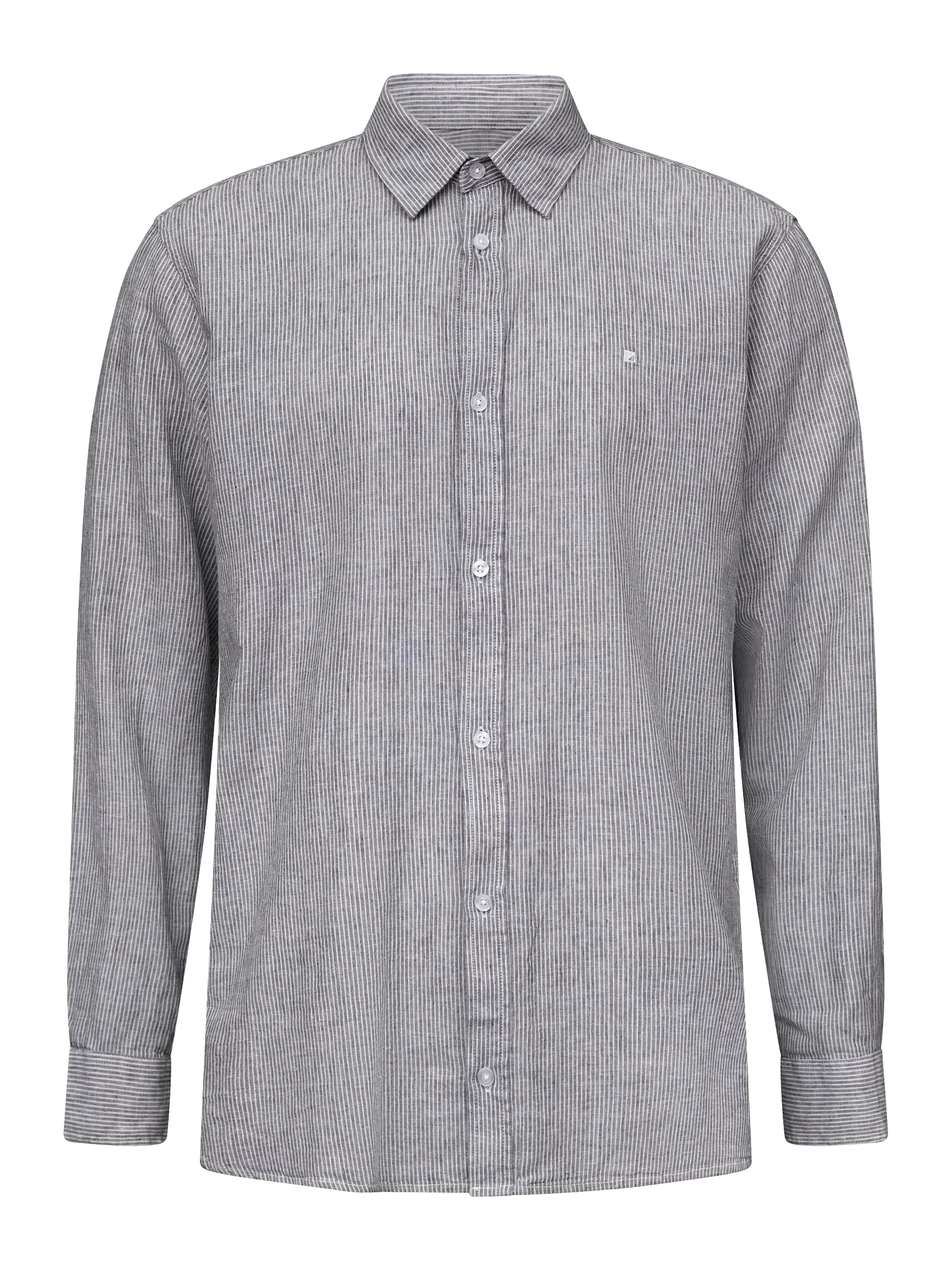 ANTON SHIRT LS - Carbon stripe