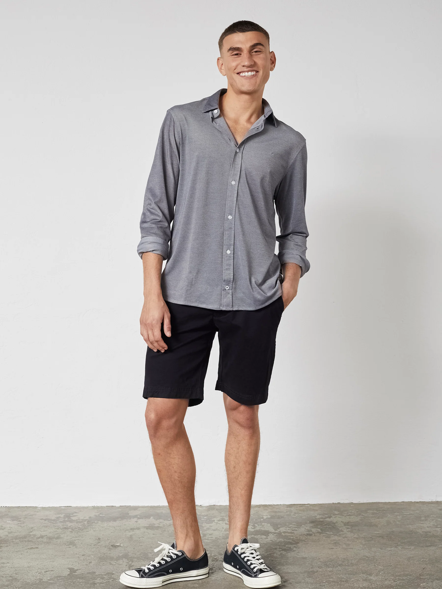 ARON PIQUE SHIRT LS - Navy Melange - Image 3