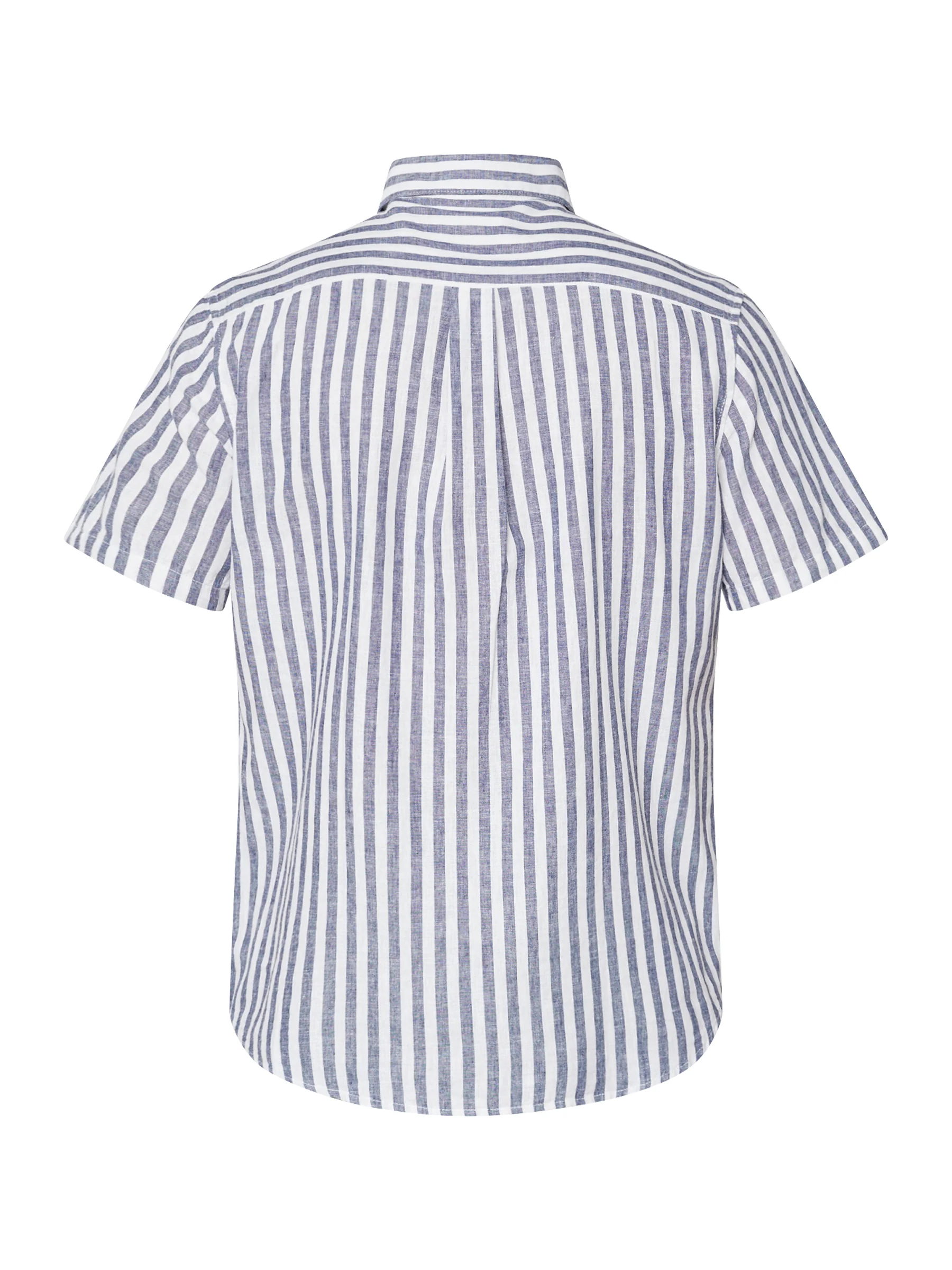 ASGER LINEN SHIRT SS - Navy Stripe - Image 5