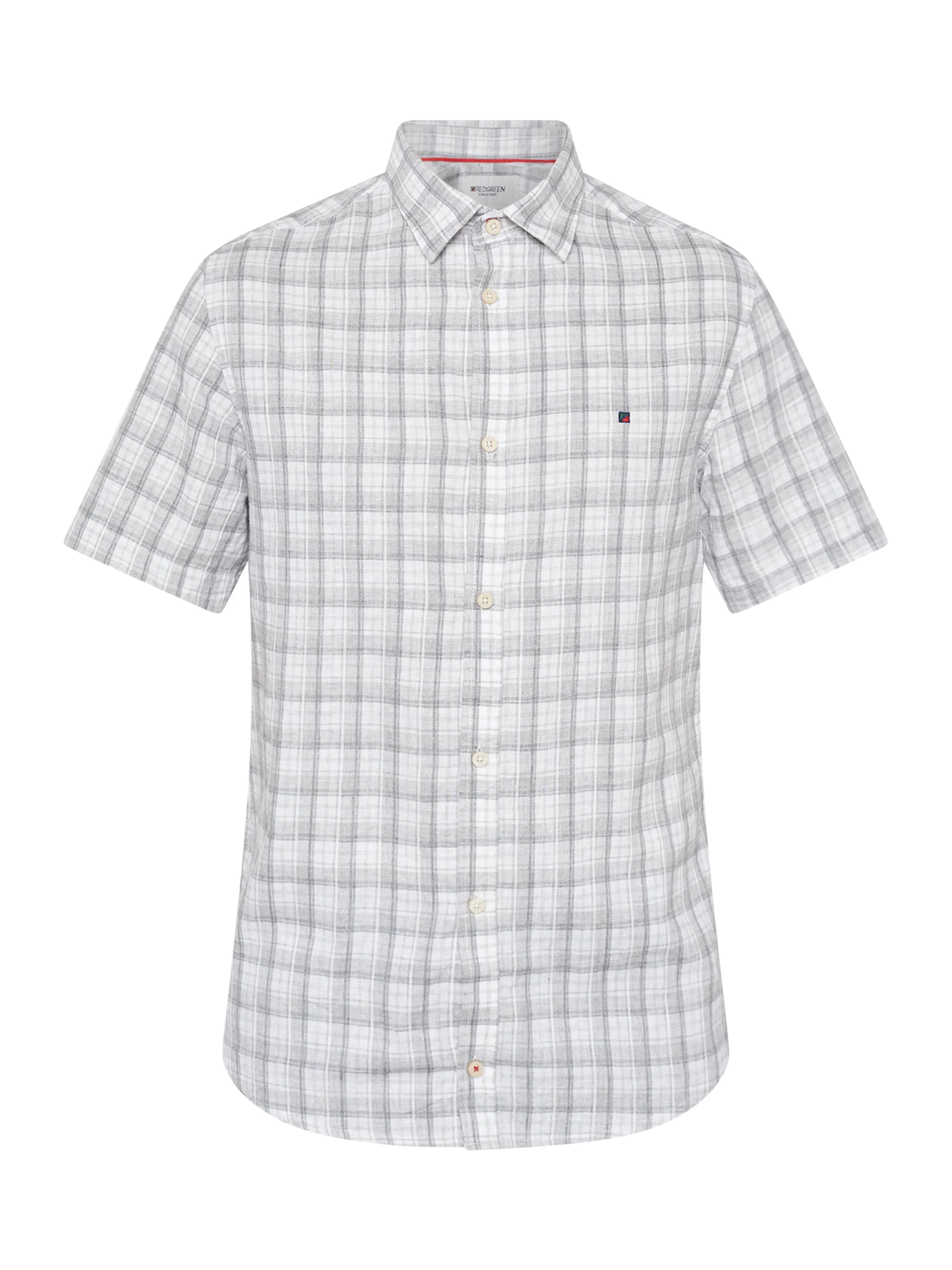 ASGER LINEN SHIRT SS - Sand checkered - Image 2