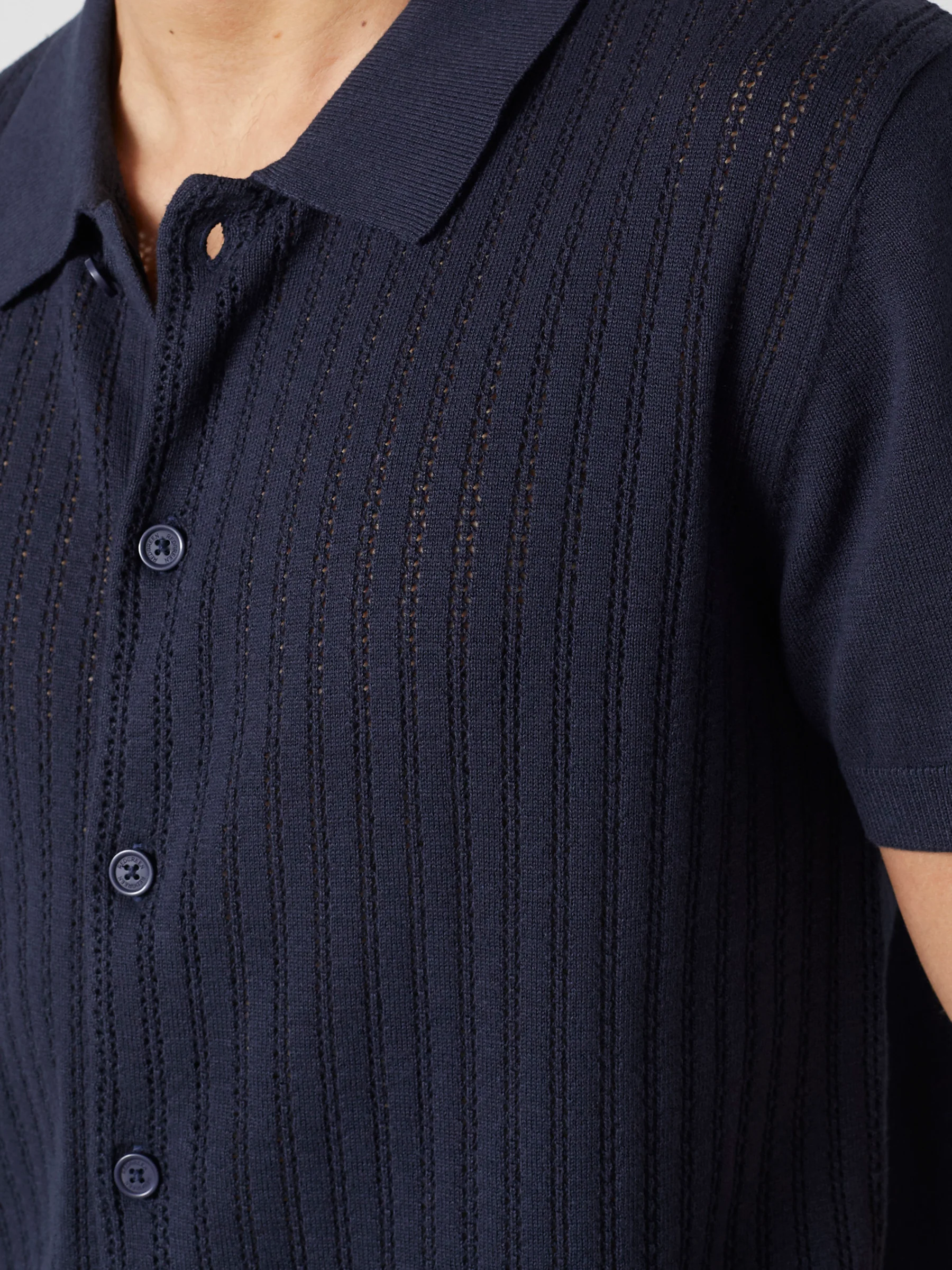 CADEN KNITTED POLO SS - NAVY - Image 4