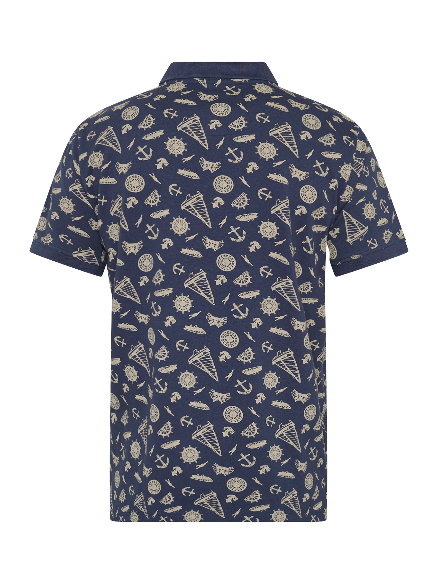 COLTON POLO T-SHIRT - Navy pattern with sand - Image 5