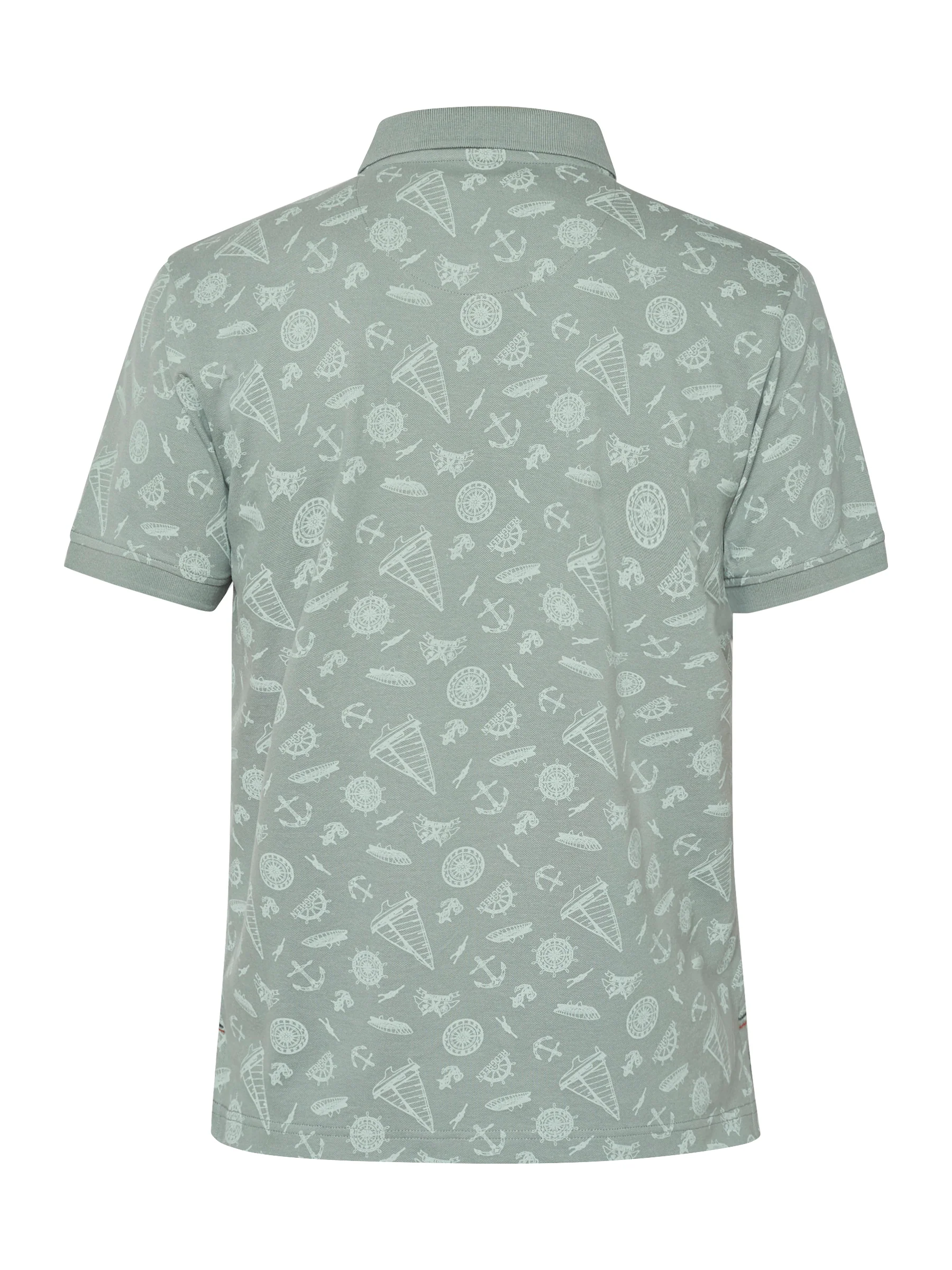 COLTON POLO T-SHIRT - Olive pattern with green pastel - Image 5