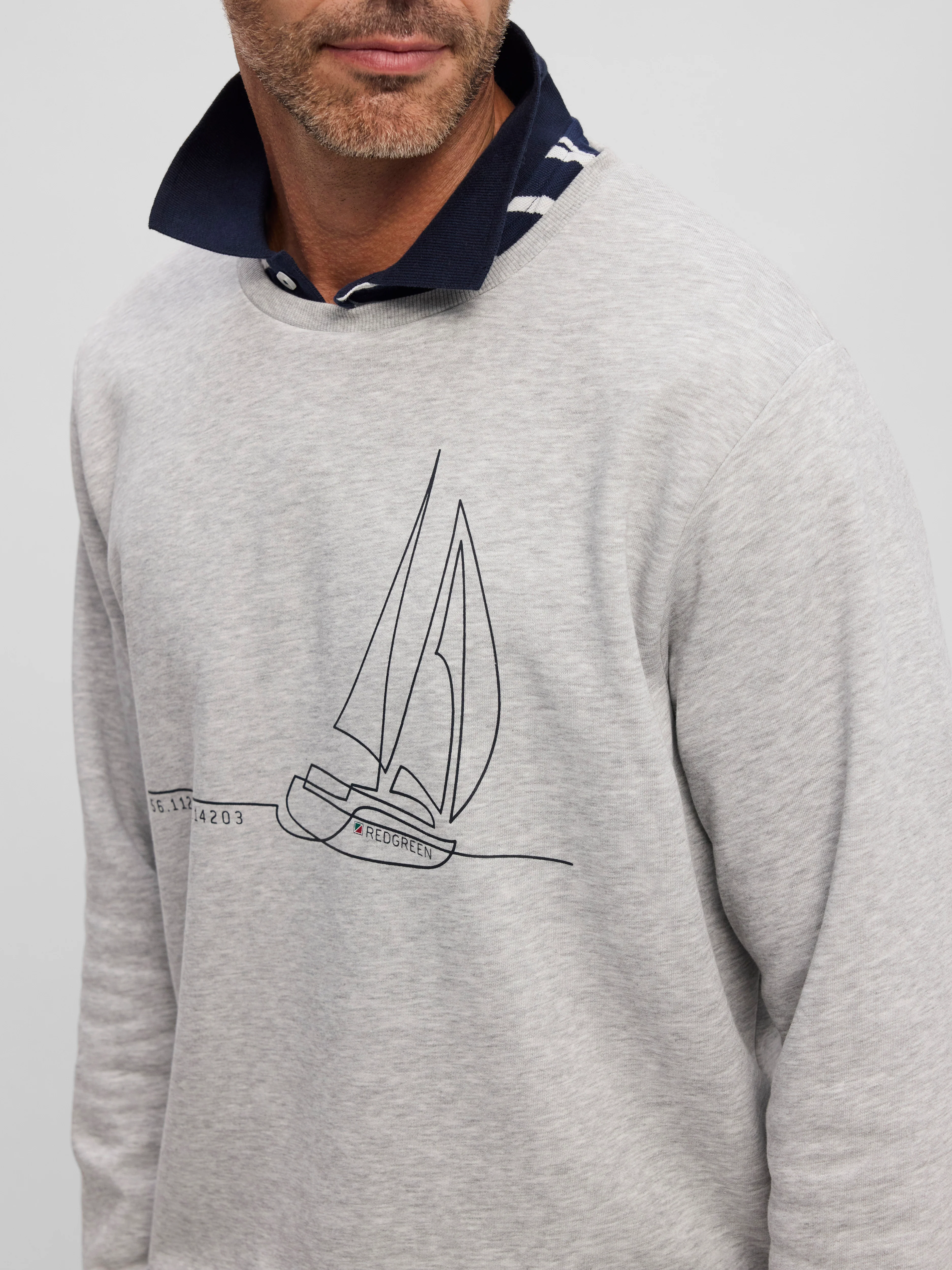 Frankie Båd Sweatshirt - Grey Melange - Image 5