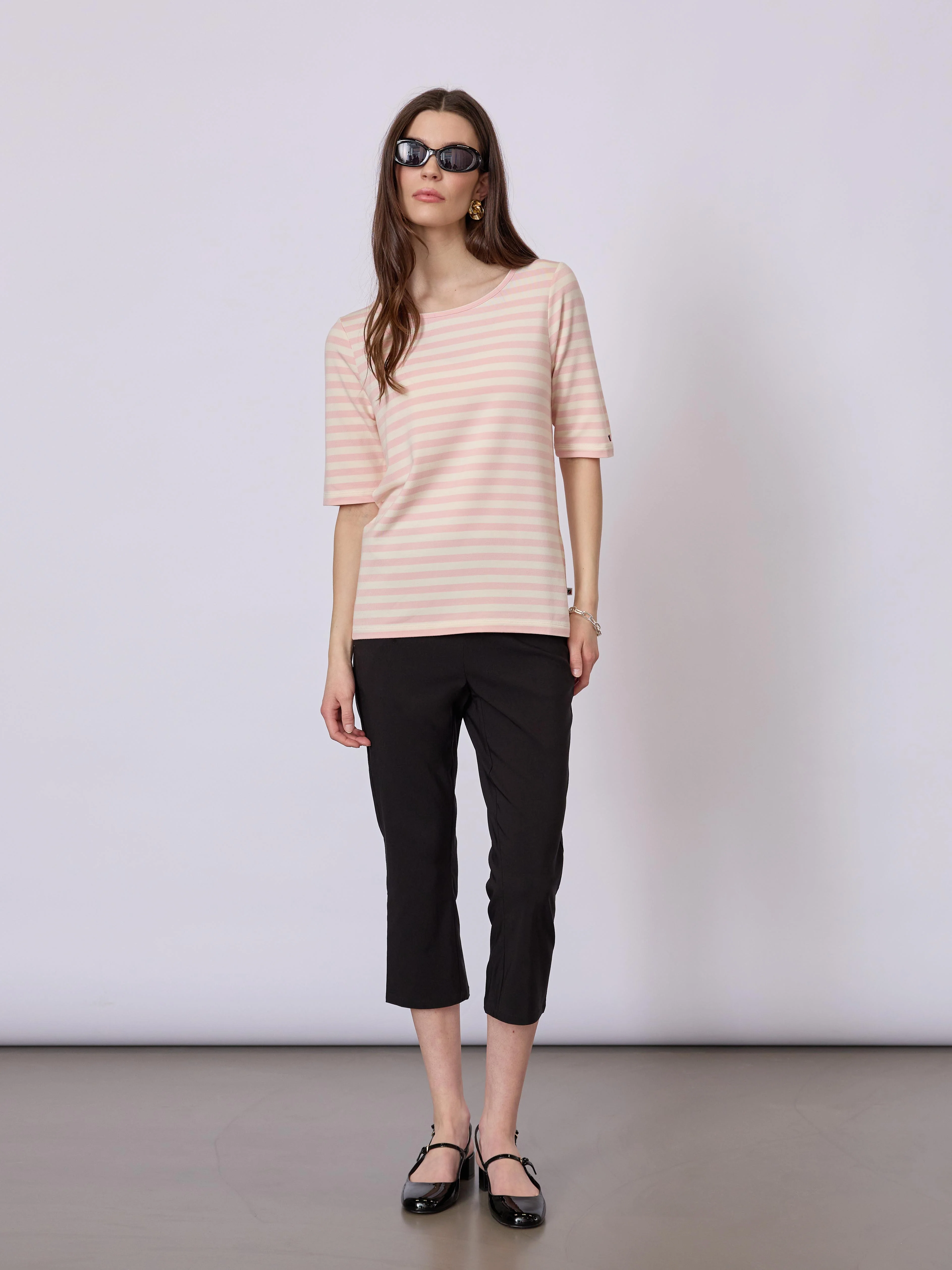 Hedy Short Sleeve T-shirt - Rose Stripe - Image 3